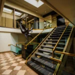 Close up of metal sculpture in the 2300 Building
