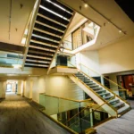 Wide view of the staircase in the 2300 Building