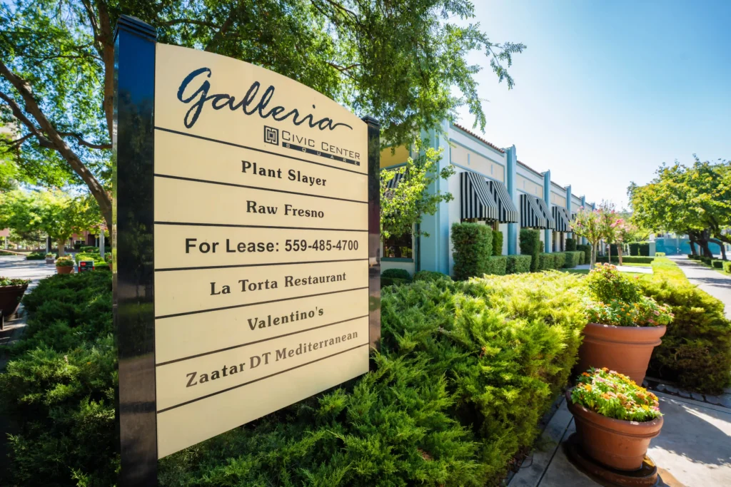 Close up of The Galleria directory sign